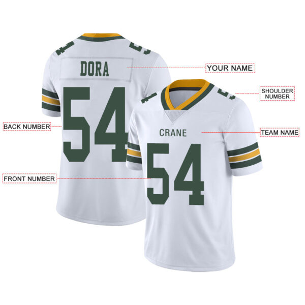 Custom GB.Packers Stitched American Football Jerseys Personalize Birthday Gifts White Jersey - Image 2