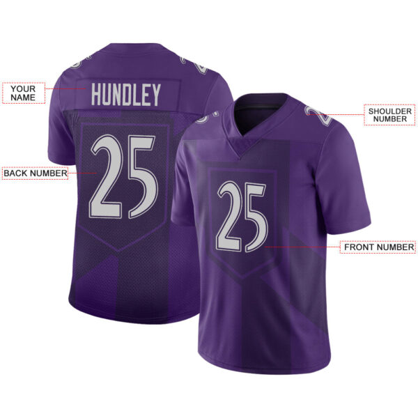 Custom B.Raven Stitched American Football Jerseys Personalize Birthday Gifts Purple Jersey - Image 2