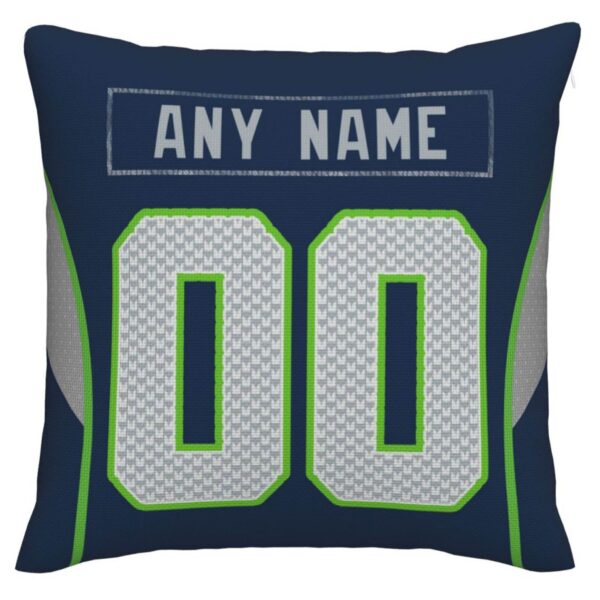 Custom S.Seahawks Pillow Decorative Throw Pillow Case - Print Personalized Football Team Fans Name & Number Birthday Gift Football Pillows - Image 2