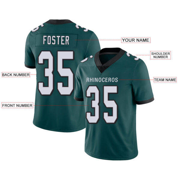 Custom P.Eagles Stitched American Football Jerseys Personalize Birthday Gifts Green Jersey - Image 2