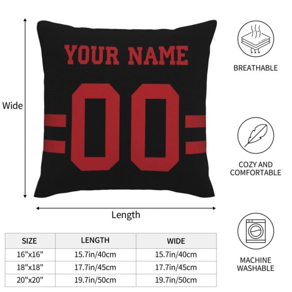 Custom SF.49ers Pillow Decorative Throw Pillow Case - Print Personalized Football Team Fans Name & Number Birthday Gift Football Pillows - Image 8