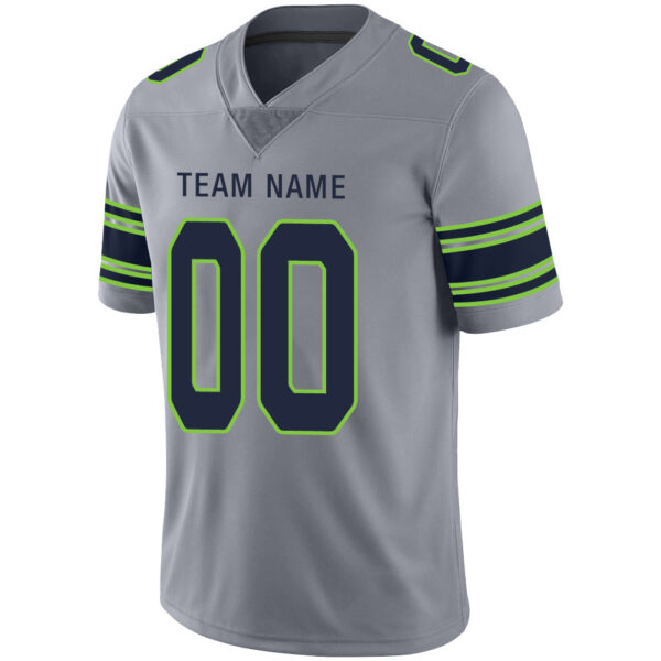 Custom S.Seahawks Stitched American Football Jerseys Personalize Birthday Gifts Grey Jersey - Image 4