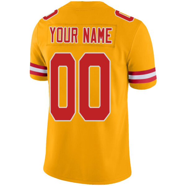 Custom KC.Chiefs Stitched American Football Jerseys Personalize Birthday Gifts Gold Jersey - Image 3