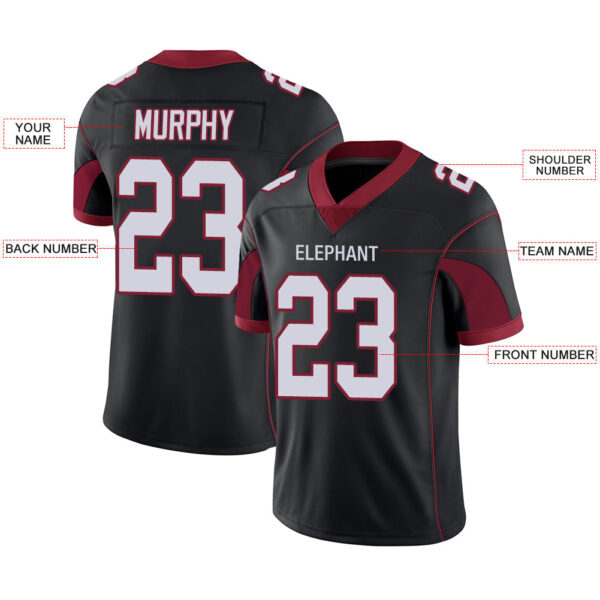 Custom A.Cardinal Men's American Black Stitched Football Jerseys - Image 2