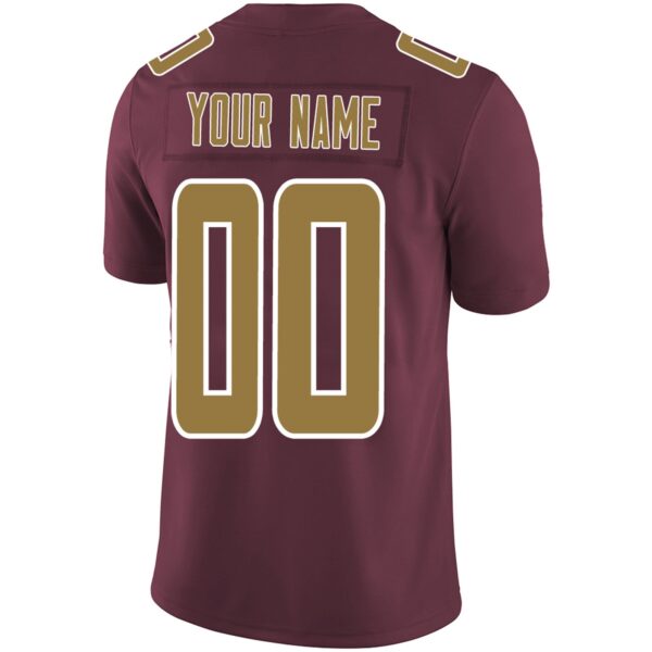 Custom W.Football Team Player or Personalized Design Your Own Name for Men's Women's Youth Jerseys Burgundy Football Jerseys - Image 3