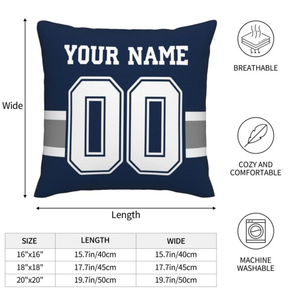 Custom D.Cowboys Pillow Decorative Throw Pillow Case - Print Personalized Football Team Fans Name & Number Birthday Gift Football Pillows - Image 4