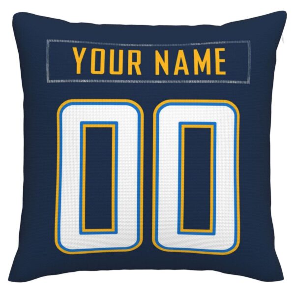 Custom LA.Chargers Pillow Decorative Throw Pillow Case - Print Personalized Football Team Fans Name & Number Birthday Gift Football Pillows - Image 3