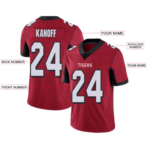 Custom A.Falcons Team Player or Personalized Design Your Own Name for Men's Women's Youth Jerseys Red Football Jerseys - Image 5