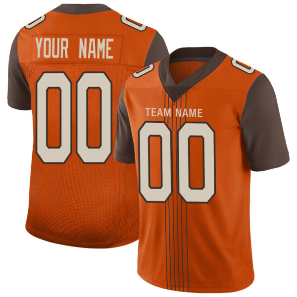 Custom C.Brown Stitched American Football Jerseys Personalize Birthday Gifts Orange Jersey