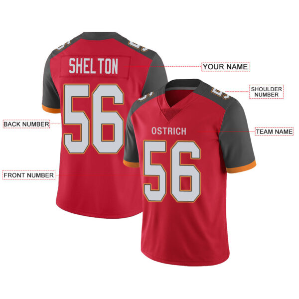 Custom TB.Buccaneers Stitched American Football Jerseys Personalize Birthday Gifts Red Jersey - Image 2