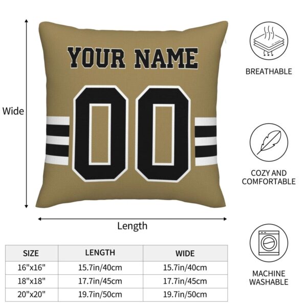 Custom NO.Saints Pillow Decorative Throw Pillow Case - Print Personalized Football Team Fans Name & Number Birthday Gift Football Pillows - Image 4