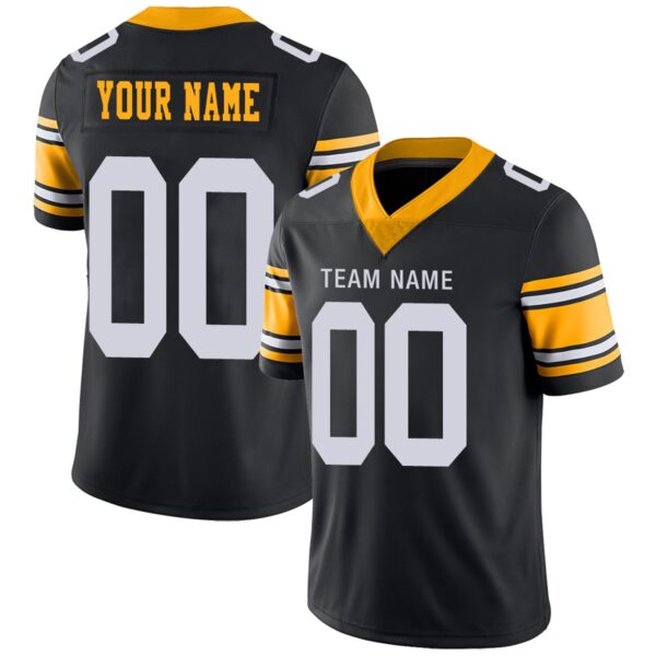 Custom P.Steelers Football Jerseys Team Player or Personalized Design Your Own Name for Men's Women's Youth Jerseys Black