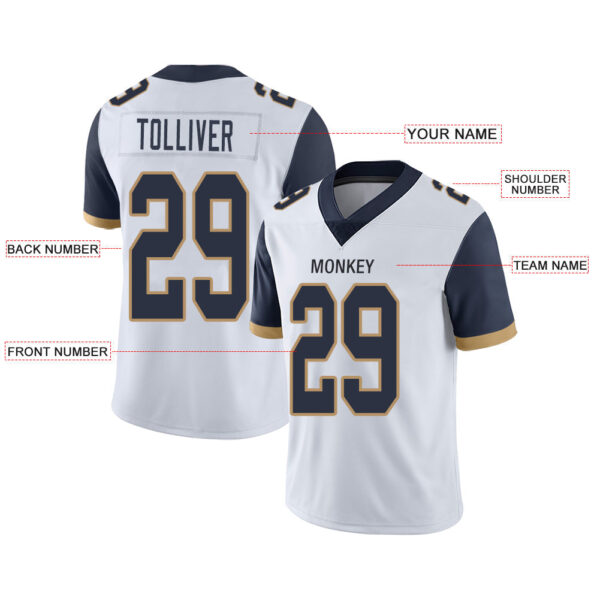 Custom LA.Chargers Stitched American Football Jerseys Personalize Birthday Gifts White Jersey - Image 2