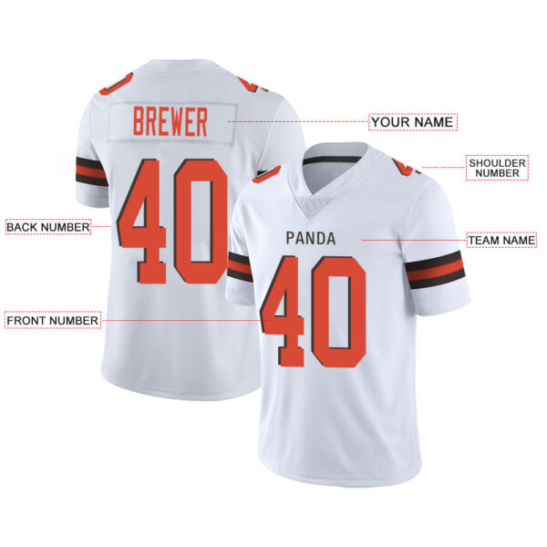 Custom C.Brown Stitched American Jerseys Personalize Birthday Gifts White Football Jerseys - Image 2