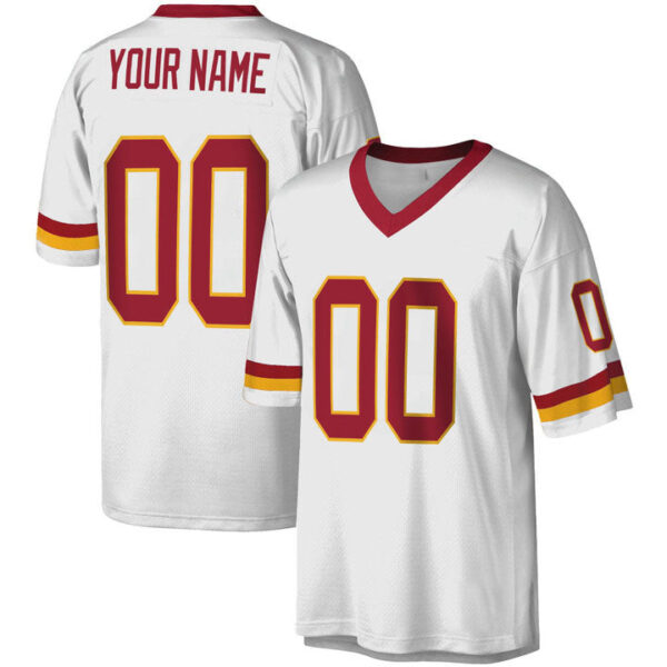 Custom Washington Football Team W.Commanders White Throwback Legacy Replica Stitched Football Jersey