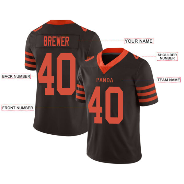 Custom C.Brown Stitched American Football Jerseys Personalize Birthday Gifts Brown Jersey - Image 2