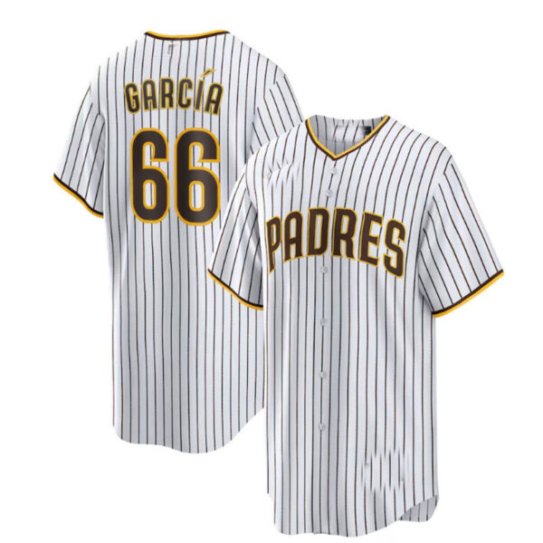 San Diego Padres #66 Luis García Home Replica Player Jersey - White Baseball Jerseys