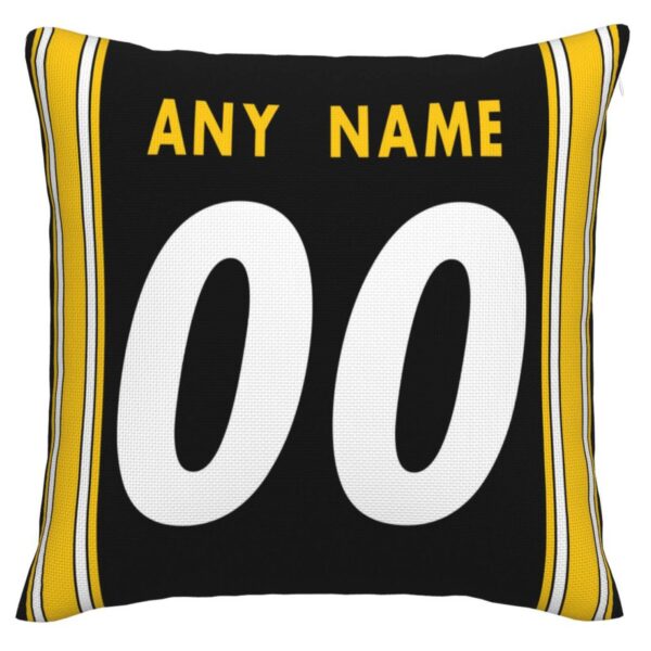 Custom P.Steelers Pillow Decorative Throw Pillow Case - Print Personalized Football Team Fans Name & Number Birthday Gift Football Pillows - Image 3