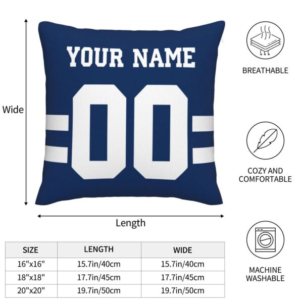 Custom IN.Colts Pillow Decorative Throw Pillow Case - Print Personalized Football Team Fans Name & Number Birthday Gift Football Pillows - Image 3