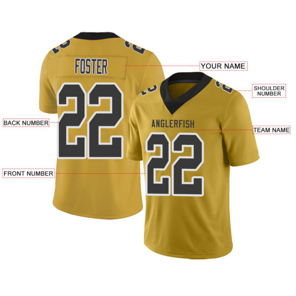 Custom NY.Giants Stitched American Football Jerseys Personalize Birthday Gifts Gold Jersey - Image 2