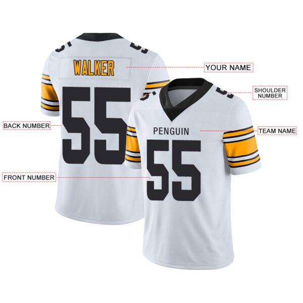 Custom P.Steelers Football Jerseys Team Player or Personalized Design Your Own Name for Men's Women's Youth Jerseys Black - Image 3