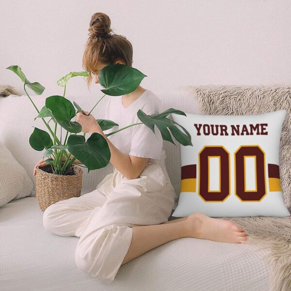 Custom W.Football Team White Decorative Throw Pillow Case - Print Personalized Football Team Fans Name & Number Birthday Gift - Image 9