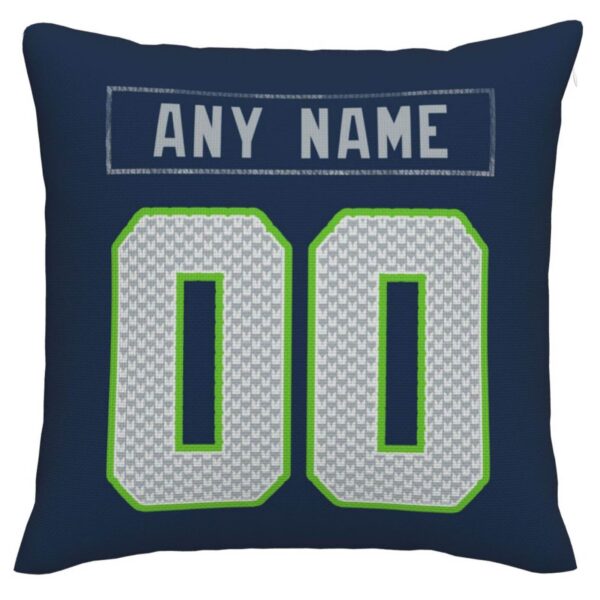 Custom S.Seahawks Pillow Decorative Throw Pillow Case - Print Personalized Football Team Fans Name & Number Birthday Gift Football Pillows - Image 3