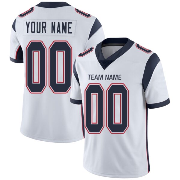 Custom NE.Patriots Football Jerseys Team Player or Personalized Design Your Own Name for Men's Women's Youth Jerseys Navy - Image 2