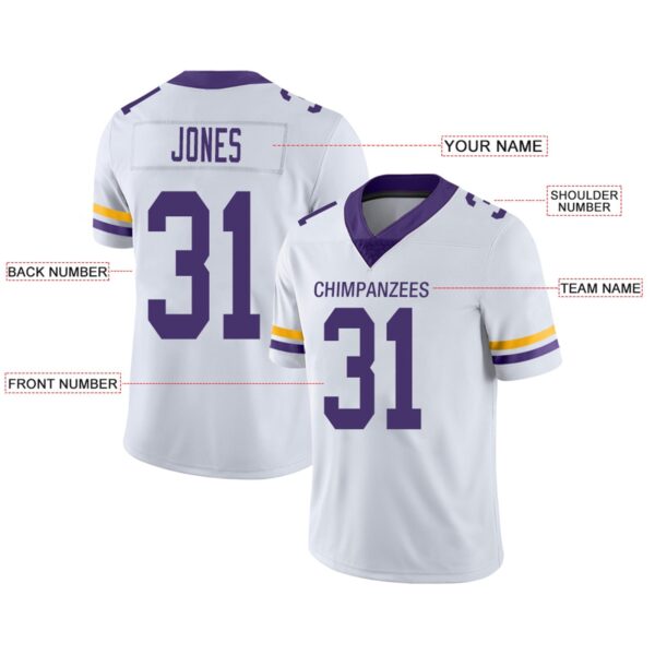 Custom MN.Vikings Football Jerseys Team Player or Personalized Design Your Own Name for Men's Women's Youth Jerseys Purple - Image 4