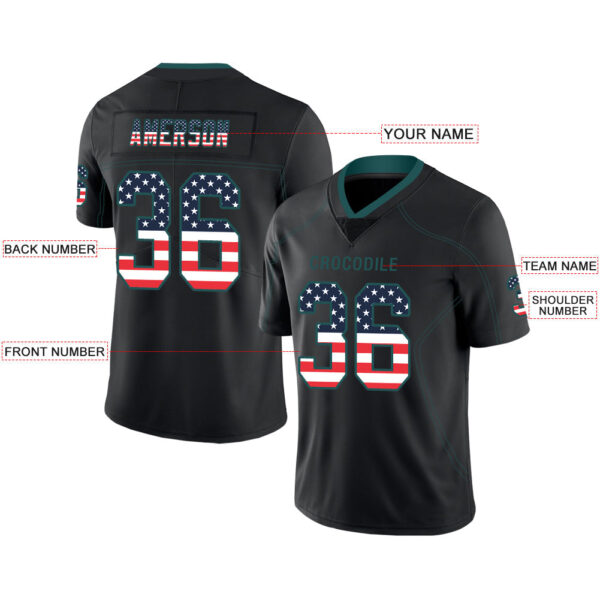 Custom P.Eagles Stitched American Football Jerseys Personalize Birthday Gifts Black Jersey - Image 2