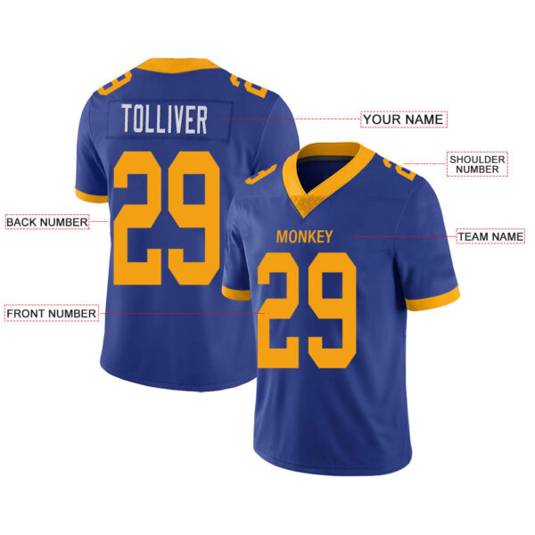 Custom LA.Chargers Stitched American Football Jerseys Personalize Birthday Gifts Powder Blue Jersey - Image 2