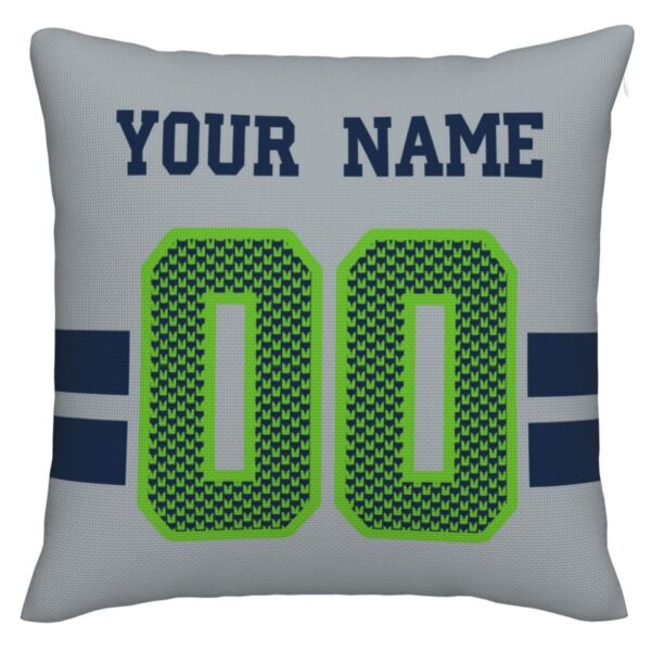 Custom S.Seahawks Pillow Decorative Throw Pillow Case - Print Personalized Football Team Fans Name & Number Birthday Gift Football Pillows - Image 2