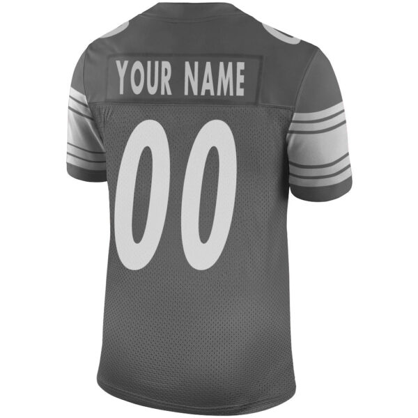 Custom P.Steelers Stitched American Football Jerseys Personalize Birthday Gifts Grey Jersey - Image 3