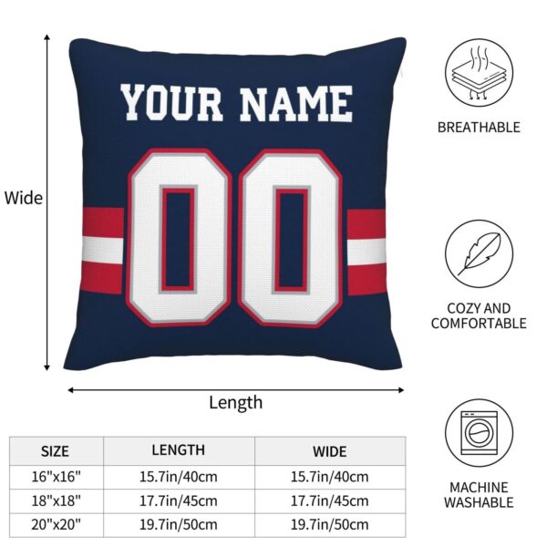 Custom NE.Patriots Pillow Decorative Throw Pillow Case - Print Personalized Football Team Fans Name & Number Birthday Gift Football Pillows - Image 8