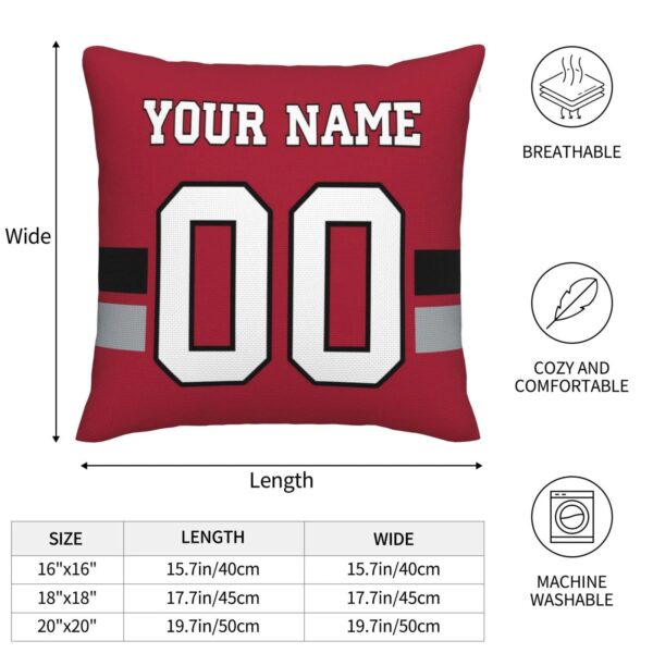 Custom A.Falcons Pillow Decorative Throw Pillow Case - Print Personalized Football Team Fans Name & Number Birthday Gift Football Pillows - Image 5