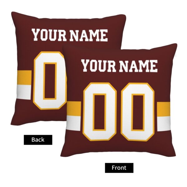 Custom Burgundy W.Commanders Decorative Throw Pillow Case - Print Personalized Football Team Fans Name & Number Birthday Gift - Image 3