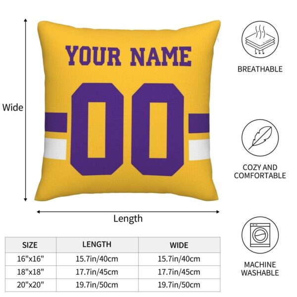 Custom MN.Vikings Pillow Decorative Throw Pillow Case - Print Personalized Football Team Fans Name & Number Birthday Gift Football Pillows - Image 8