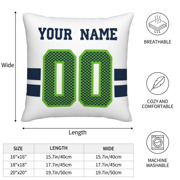 Custom S.Seahawks Pillow Decorative Throw Pillow Case - Print Personalized Football Team Fans Name & Number Birthday Gift Football Pillows - Image 5