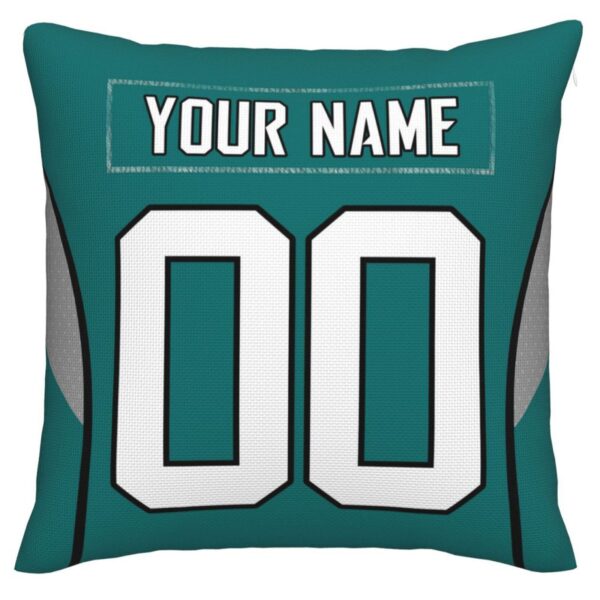 Custom J.Jaguars Pillow Decorative Throw Pillow Case - Print Personalized Football Team Fans Name & Number Birthday Gift Football Pillows - Image 3