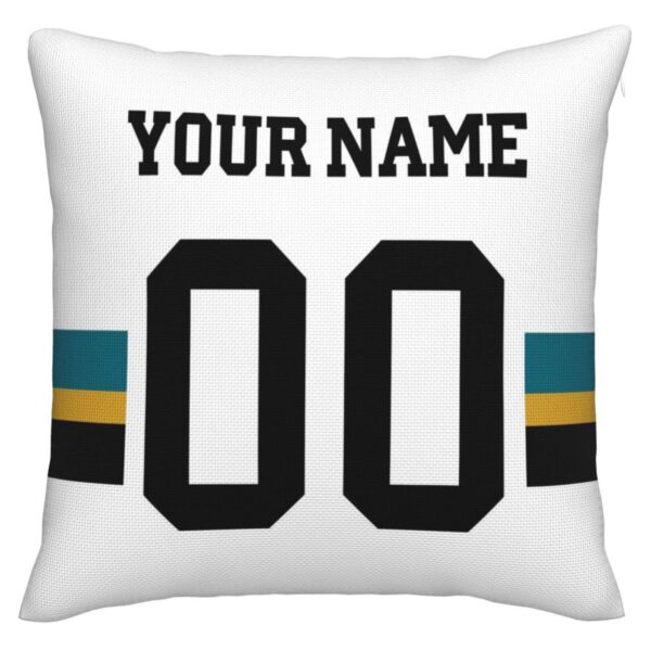 Custom J.Jaguars Pillow Decorative Throw Pillow Case - Print Personalized Football Team Fans Name & Number Birthday Gift Football Pillows - Image 3