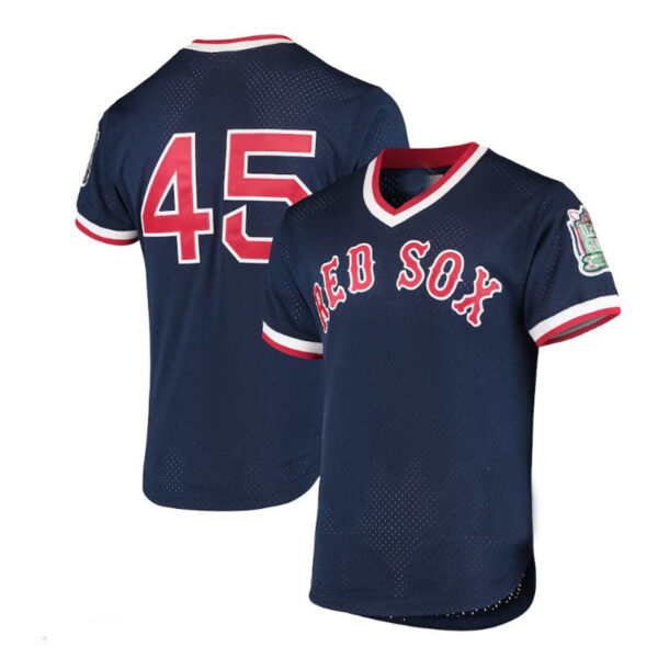 Boston Red Sox #45 Pedro Martinez Mitchell & Ness 1999 Cooperstown Collection Mesh Batting Practice Jersey - Navy Baseball Jerseys