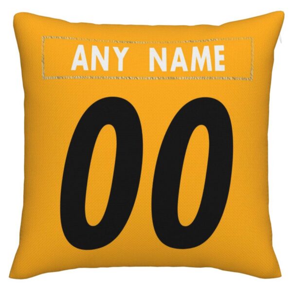 Custom P.Steelers Pillow Decorative Throw Pillow Case - Print Personalized Football Team Fans Name & Number Birthday Gift Football Pillows - Image 2