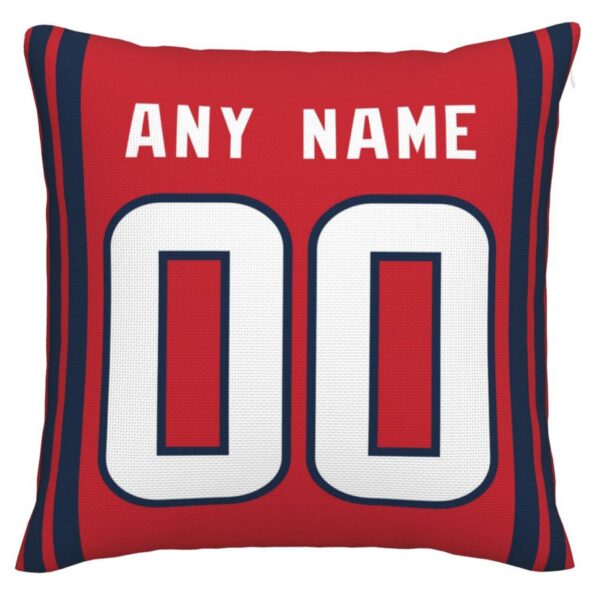 Custom H.Texans Pillow Decorative Throw Pillow Case - Print Personalized Football Team Fans Name & Number Birthday Gift Football Pillows - Image 2