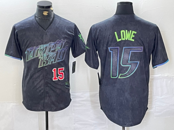 Tampa Bay Rays #15 Josh Lowe Charcoal 2024 City Connect Limited Stitched Baseball Jersey