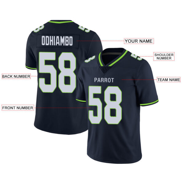 Custom S.Seahawks Stitched American Football Jerseys Personalize Birthday Gifts Navy Jersey - Image 2