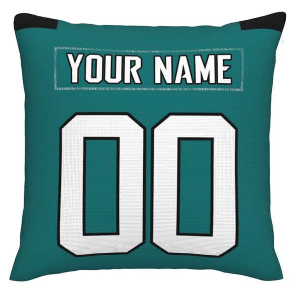 Custom J.Jaguars Pillow Decorative Throw Pillow Case - Print Personalized Football Team Fans Name & Number Birthday Gift Football Pillows - Image 2