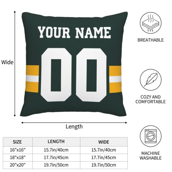 Custom GB.Packers Pillow Decorative Throw Pillow Case - Print Personalized Football Team Fans Name & Number Birthday Gift Football Pillows - Image 8