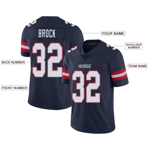 Custom NE.Patriots Stitched American Football Jerseys Personalize Birthday Gifts Navy Jersey - Image 2