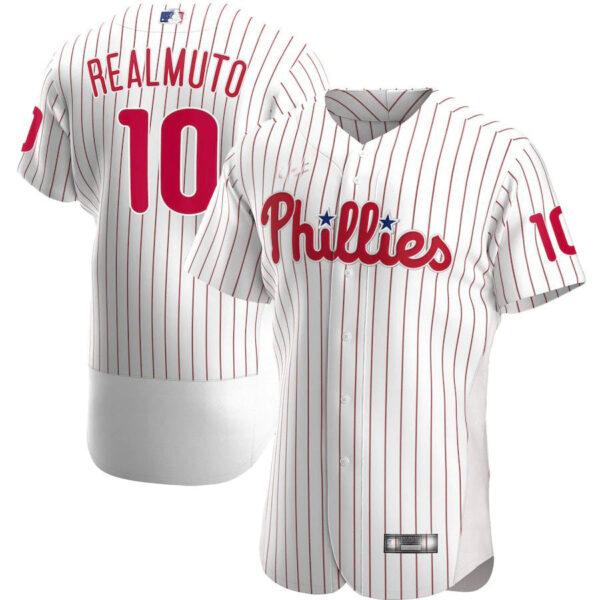 Philadelphia Phillies #10 JT Realmuto White Home Authentic Player Jersey Baseball Jerseys