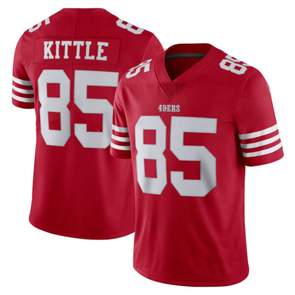 SF.49ers #85 George Kittle New Red Stitched American Football Jerseys 2022 - Image 2